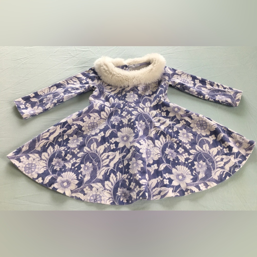 Janie and Jack beautiful long sleeve toddler girl dress for winter. Size-2T